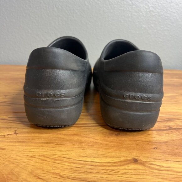 Crocs Neria Pro II Slip On Work Clogs‎ Womens Size 9 205384 Black Rubber Wedge - Picture 5 of 8